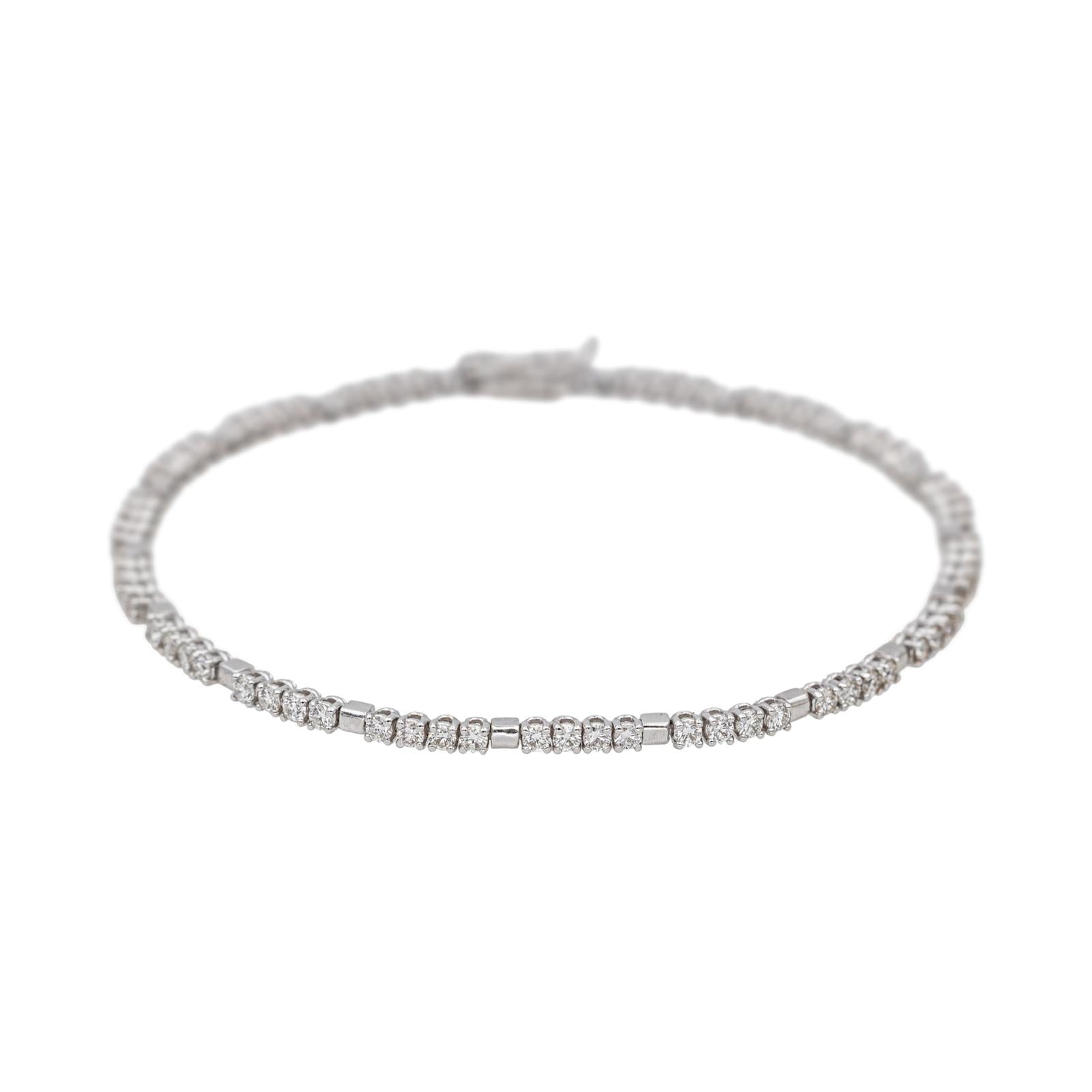 Bracelet Tennis Or blanc Diamant