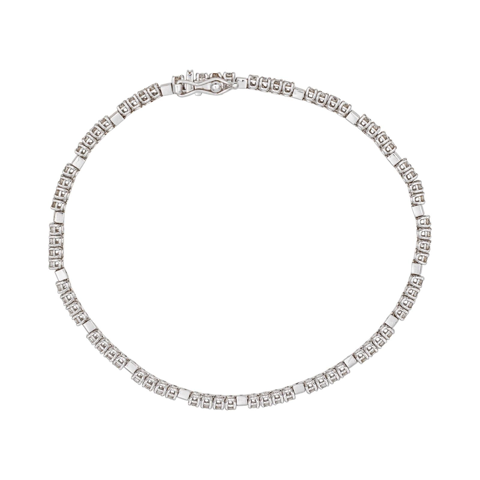 Bracelet Tennis Or blanc Diamant