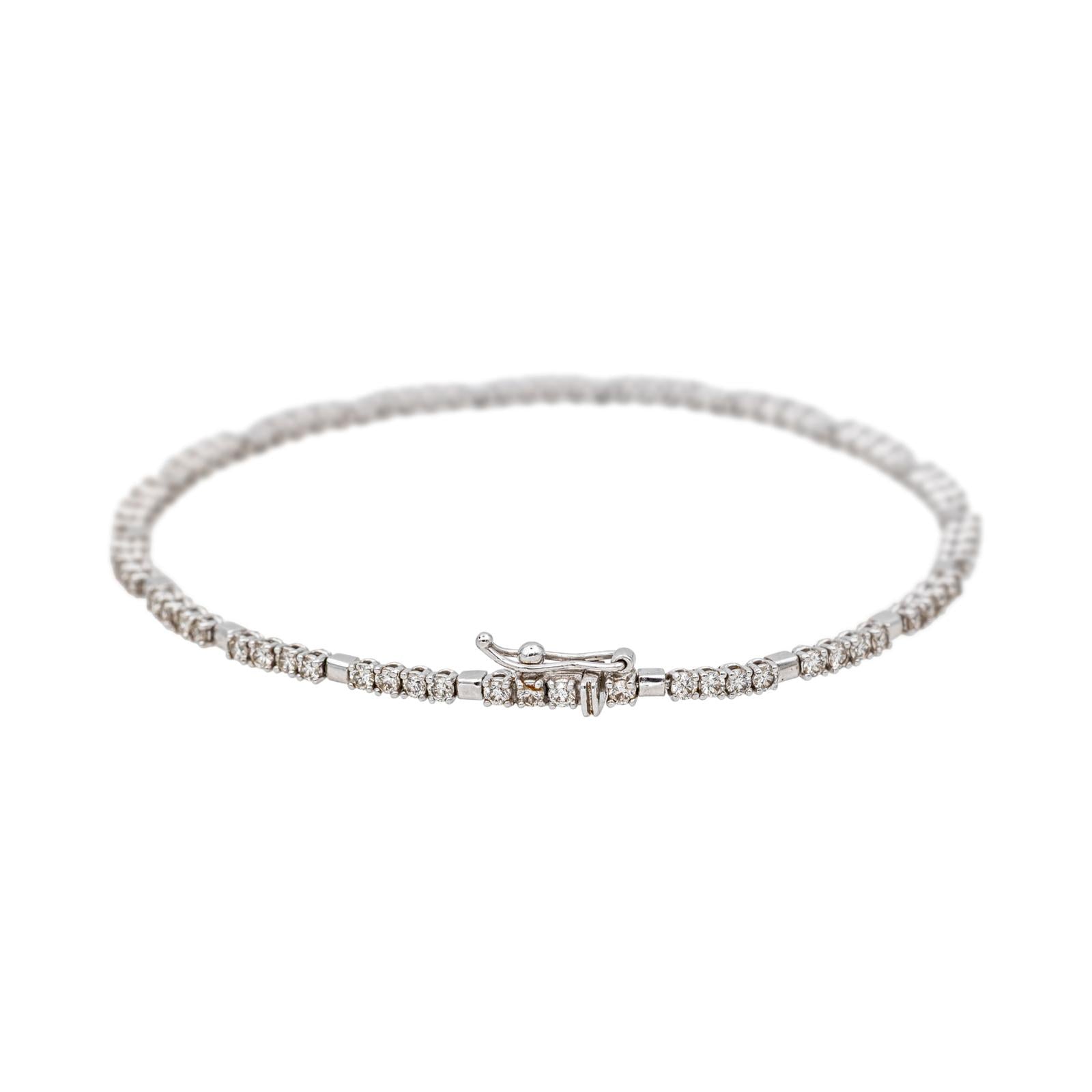 Bracelet Tennis Or blanc Diamant