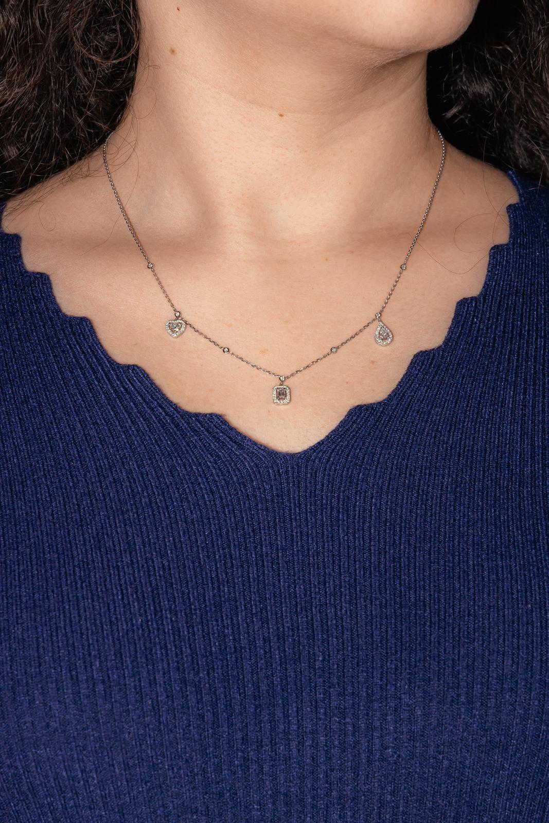 Messika Collier Trio my twin Or blanc Diamant