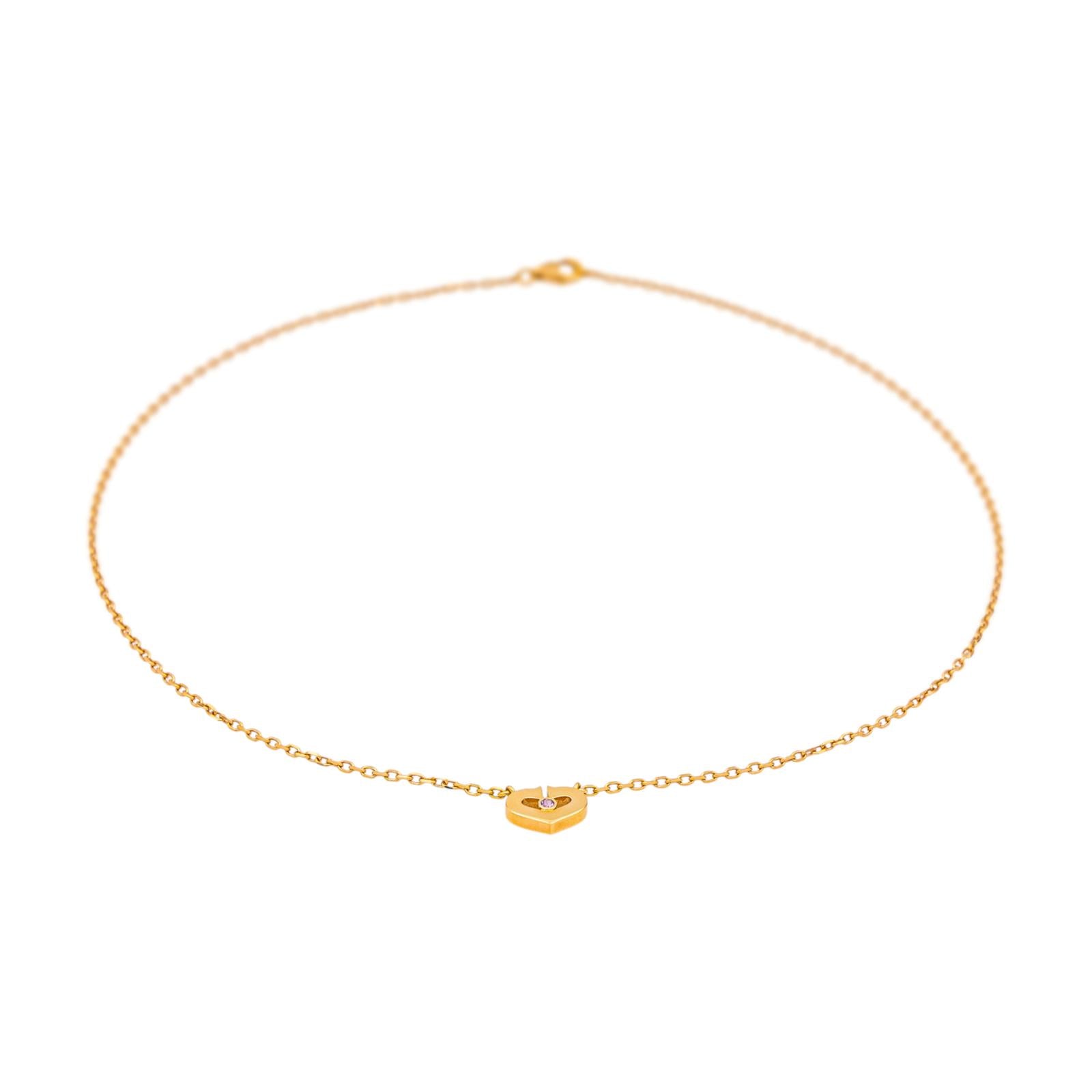 Cartier Collier Cœur Or jaune Saphir