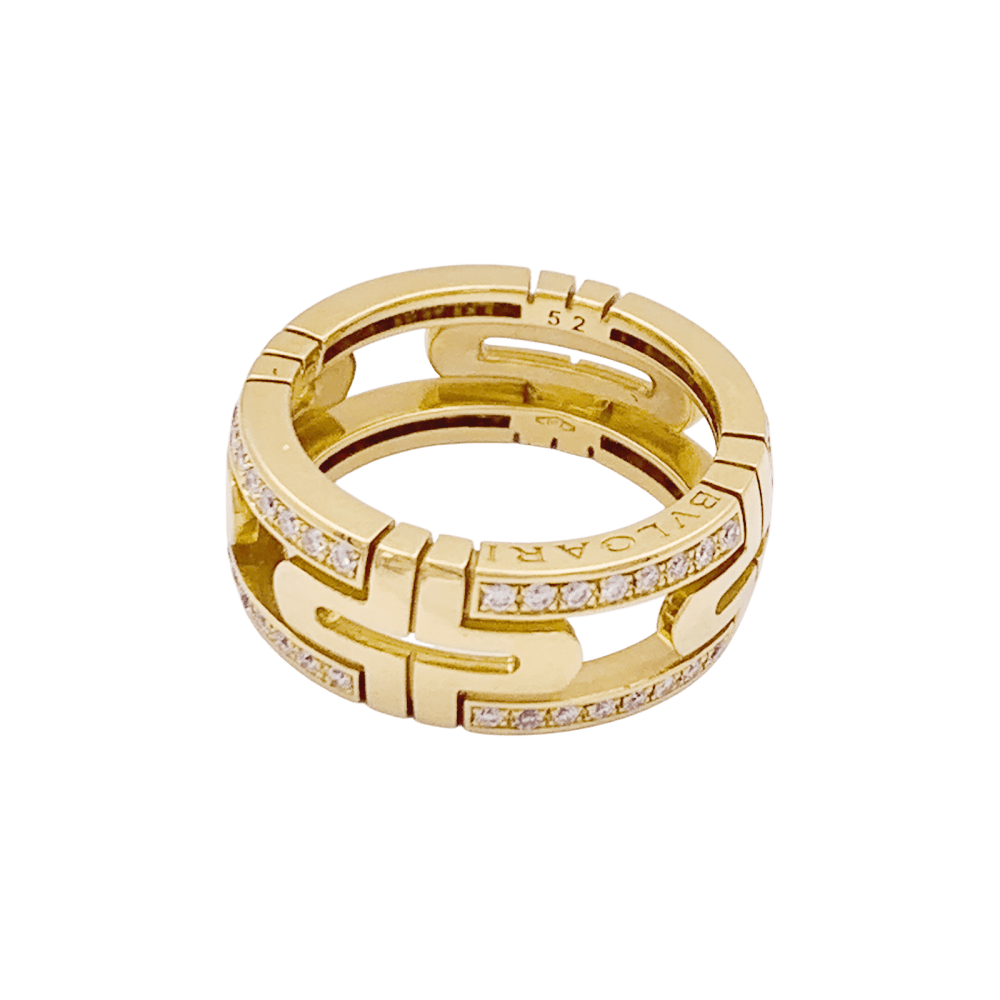 Bague Bulgari, "Parentesi", or jaune et diamants.