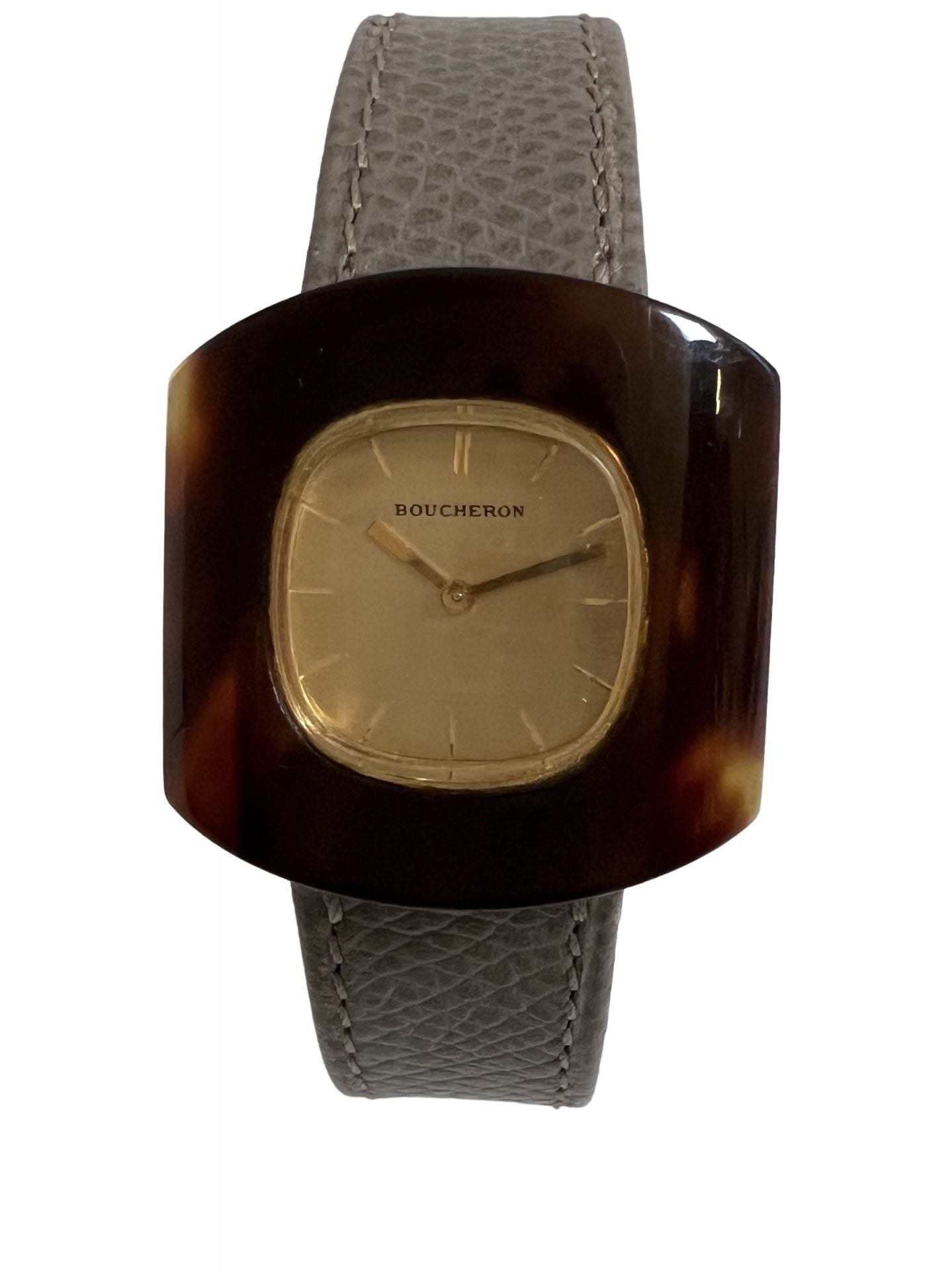 Boucheron, Montre vintage en Or et écaille de tortue.