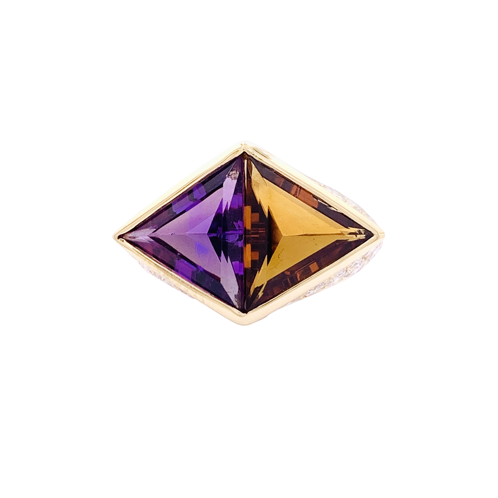 Bague O.J. Perrin, or jaune, citrine, améthyste et diamants.