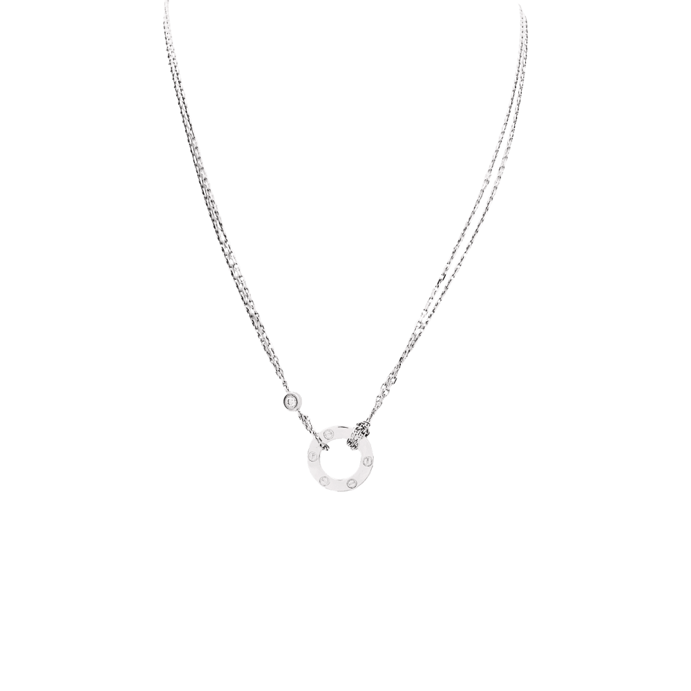 Collier Cartier, « Love», or blanc, diamants, occasion authentifié en atelier