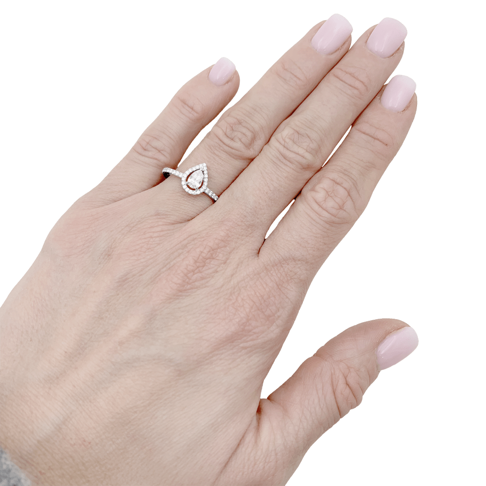 Bague Messika, « M - Love », or blanc et diamants. - Maison Eloe