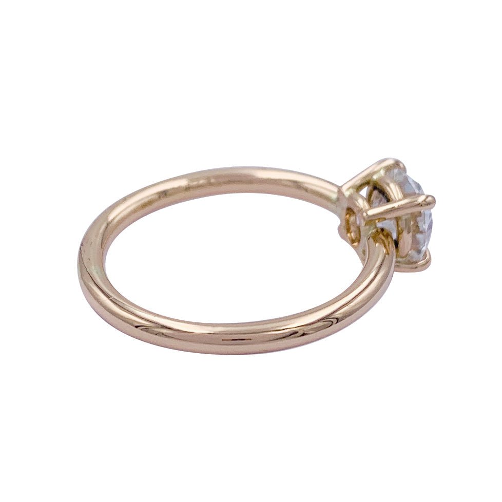 Bague solitaire en or rose, diamant 1 carat. - Maison Eloe