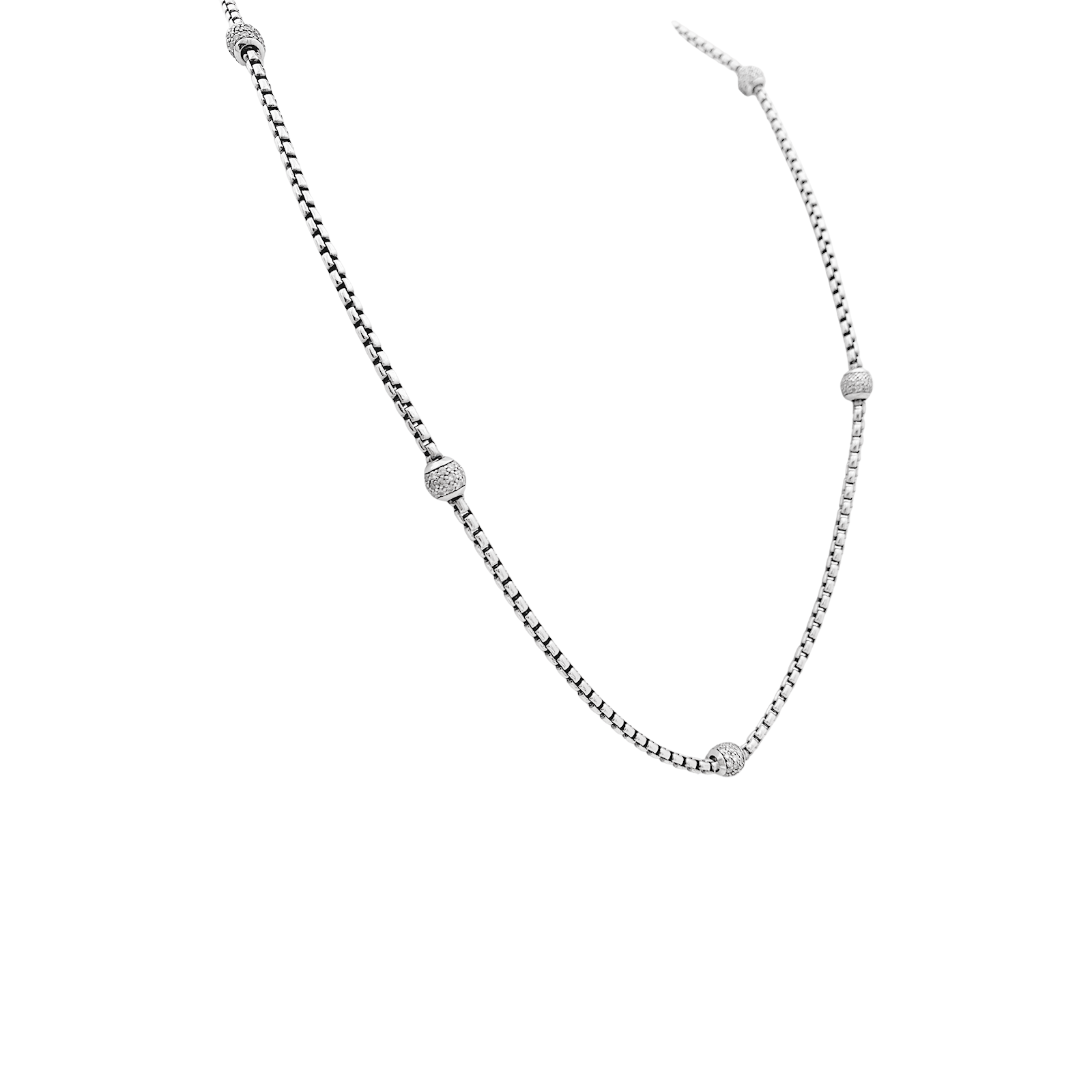 Collier David Yurman, argent, diamants.