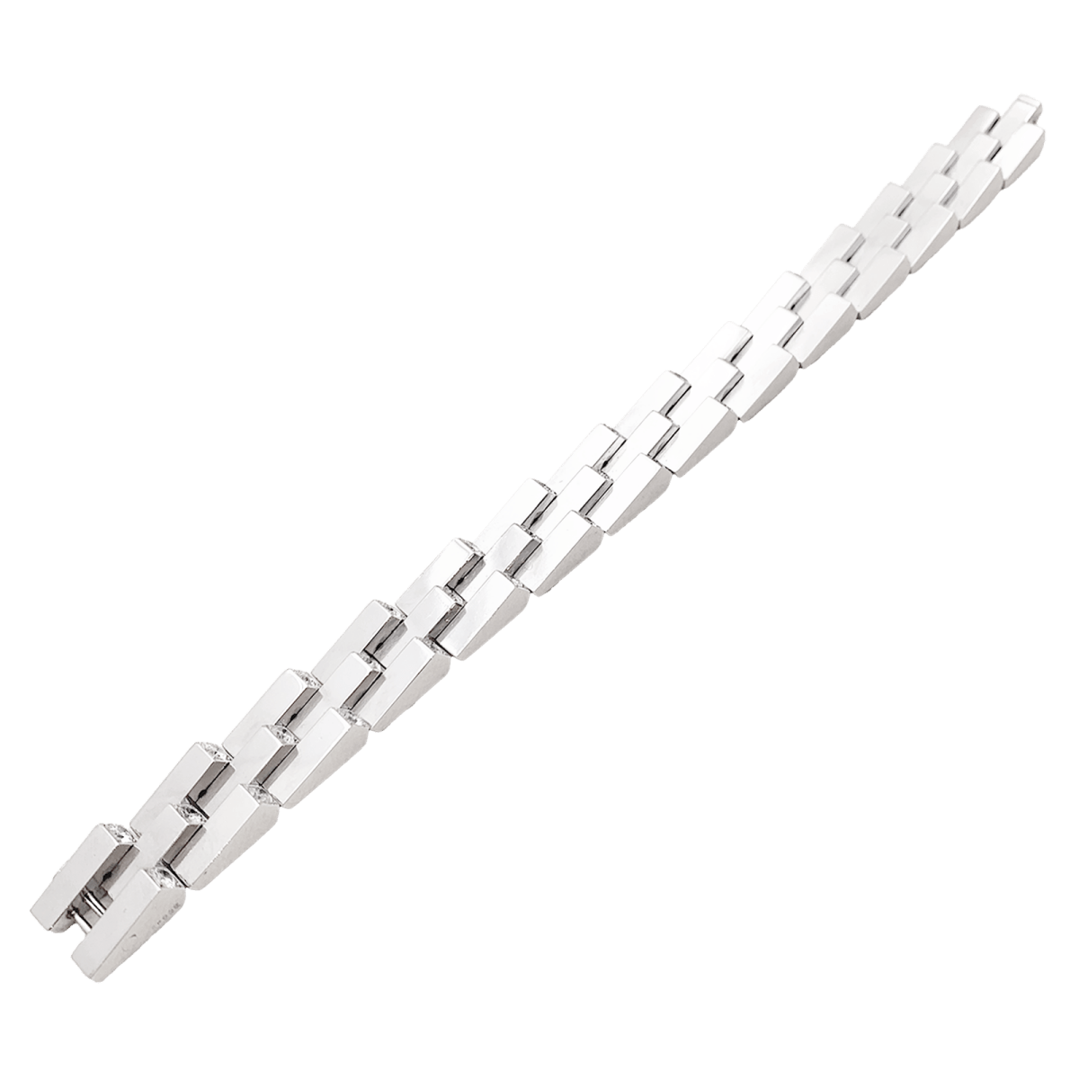 Bracelet Vintage Boucheron, "Crémaillère", platine, diamants. - Maison Eloe