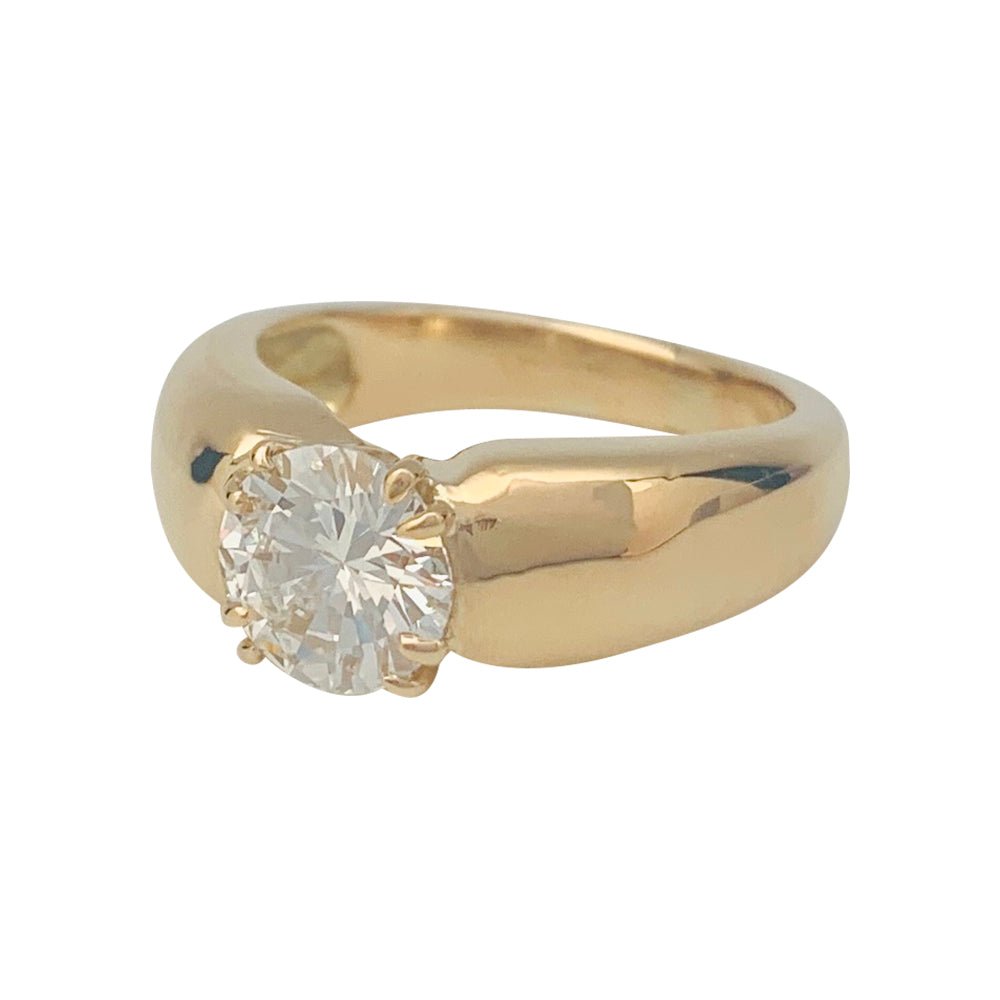Bague jonc or jaune, diamant. - Maison Eloe