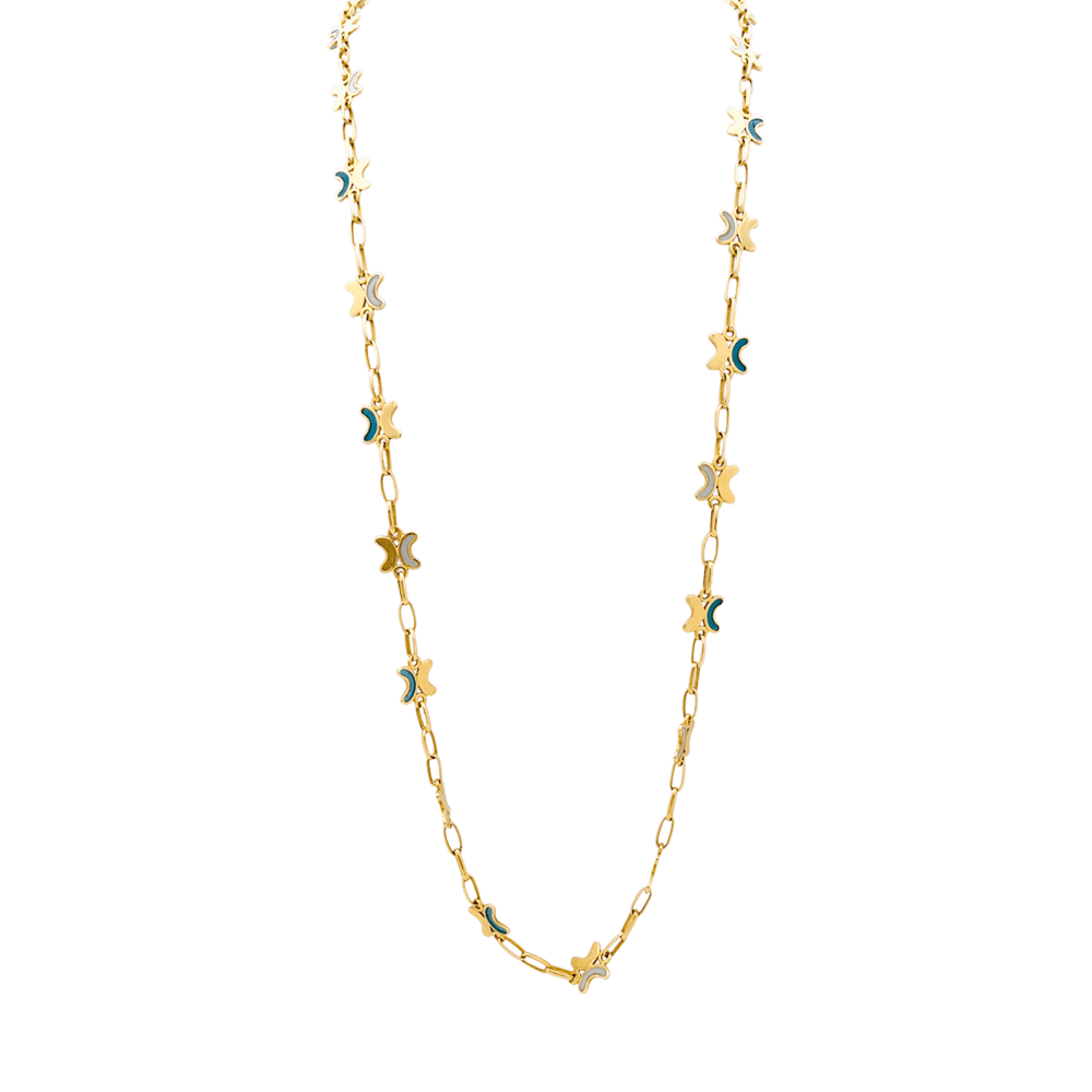 Collier CHAUMET en or jaune et émail « plique-à-jour ».