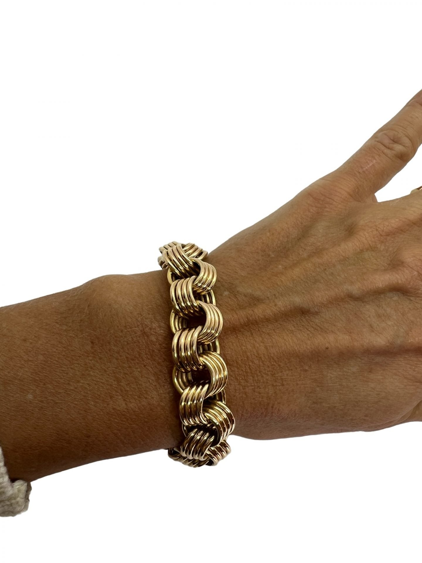 Bracelet or rose 18 K, poinçon de Maitre LM