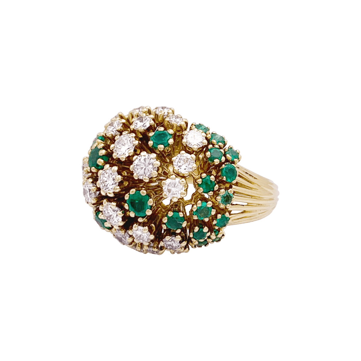 Bague Patek Philippe or jaune, diamants, émeraudes. - Maison Eloe