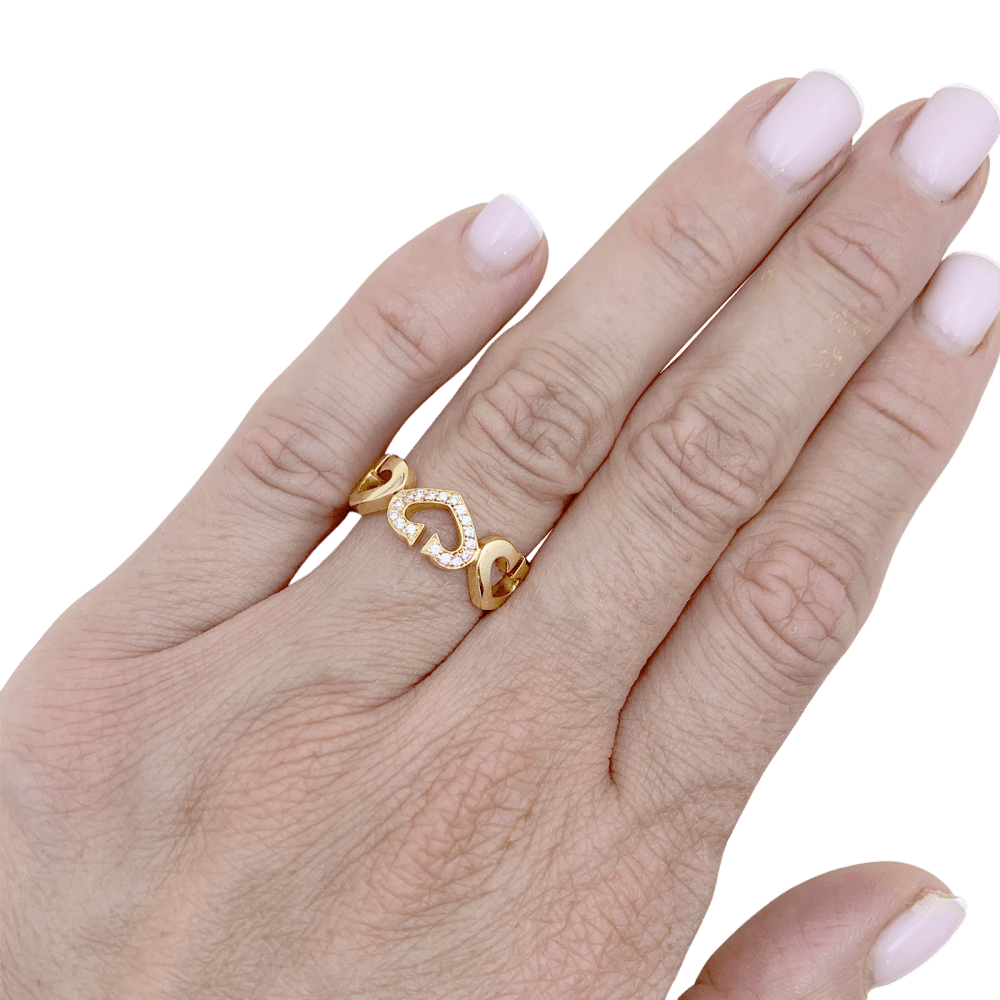 Bague CARTIER, « Cœurs C », or jaune, diamants.