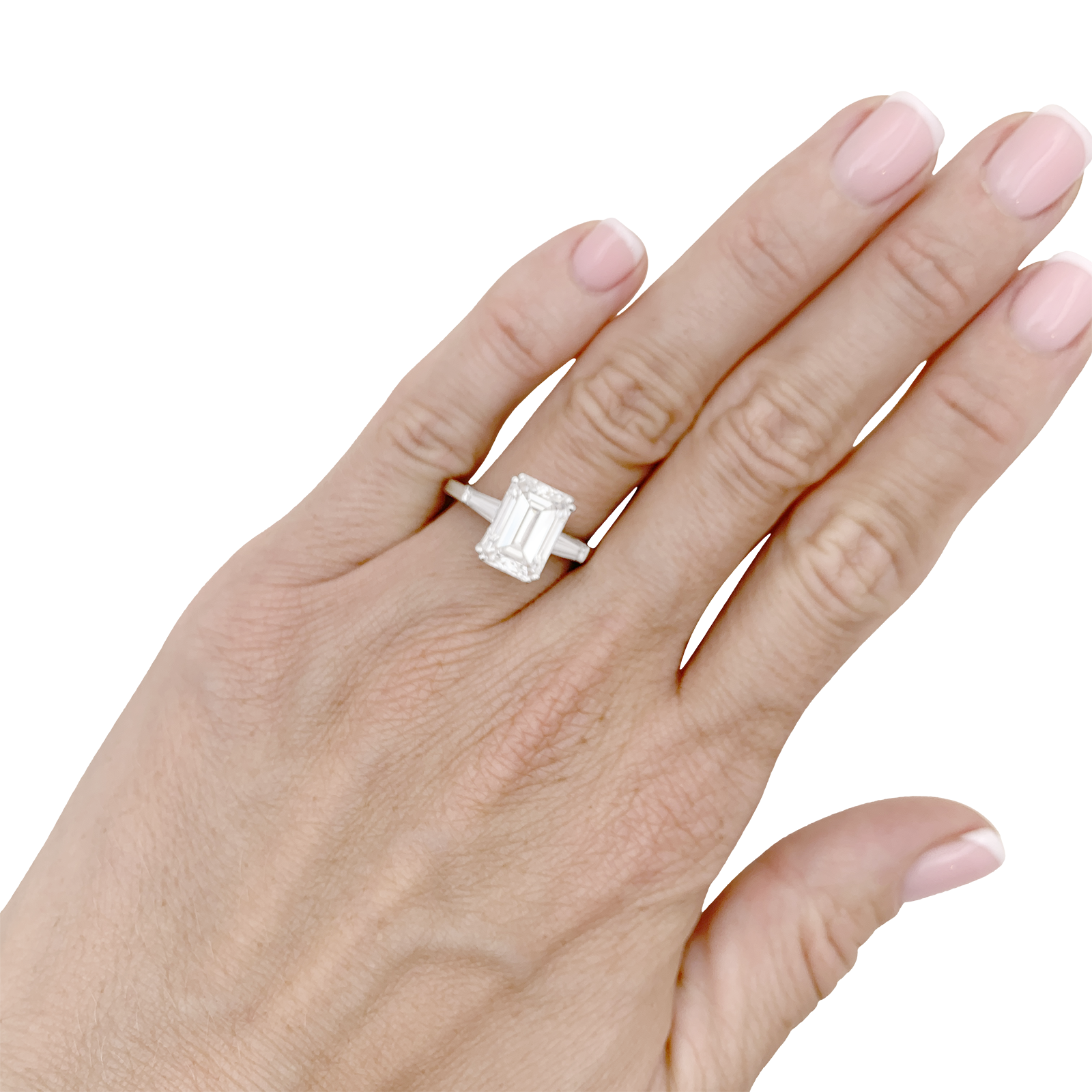 Bague solitaire Van Cleef & Arpels, diamant taille émeraude 4,01 cts.