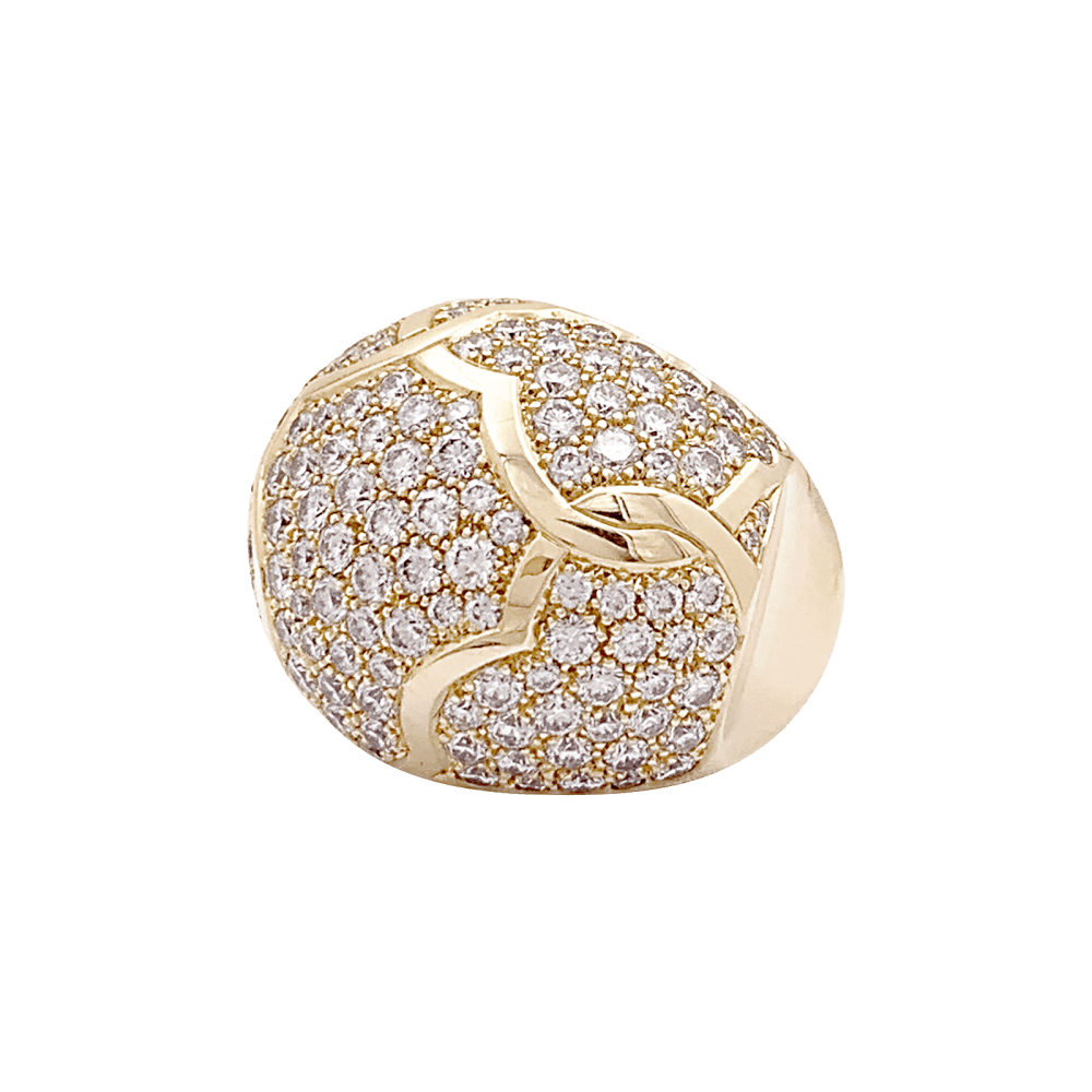 Bague Chanel, "Profil de Camelia" or jaune et diamants.