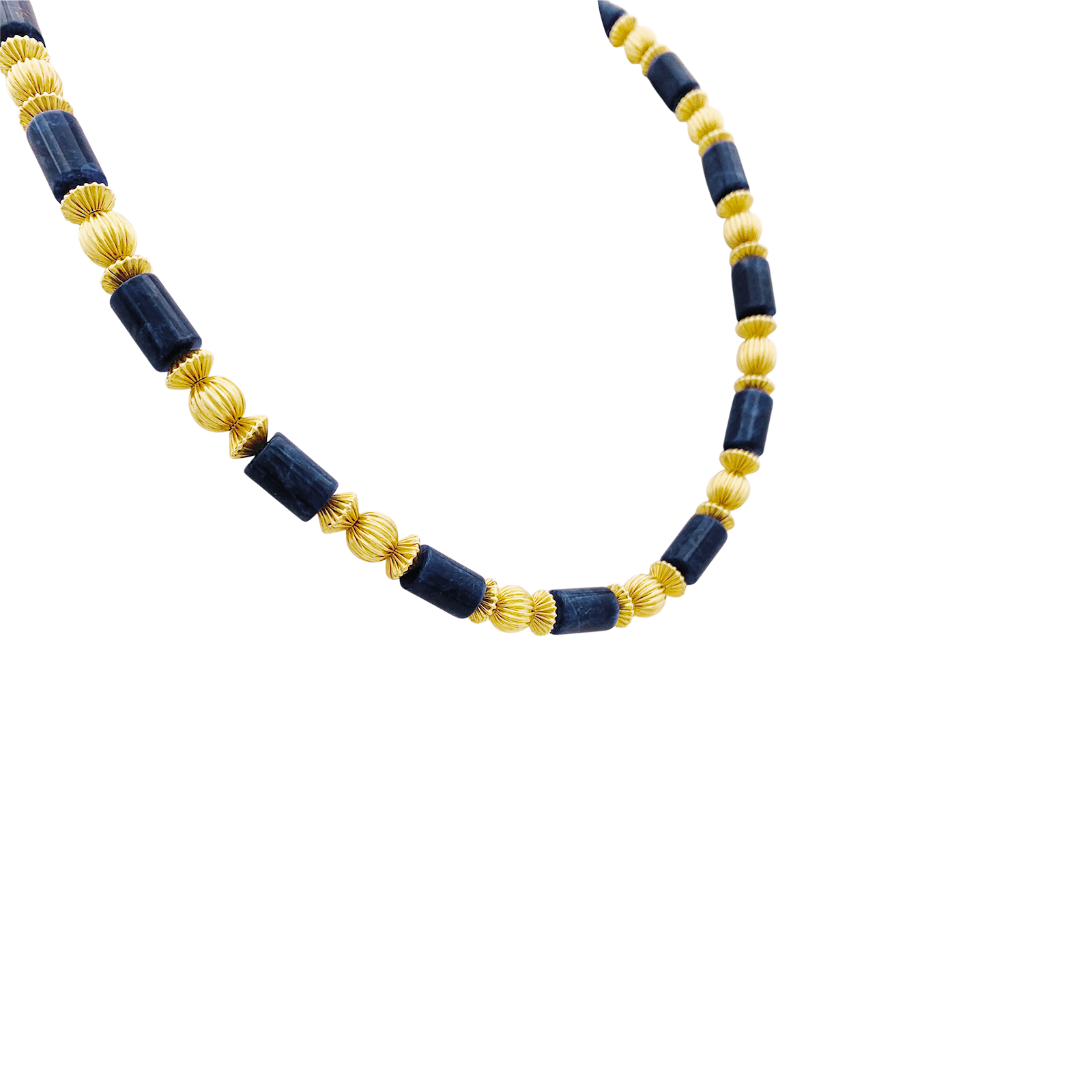 Collier Lalaounis, or jaune, sodalites.