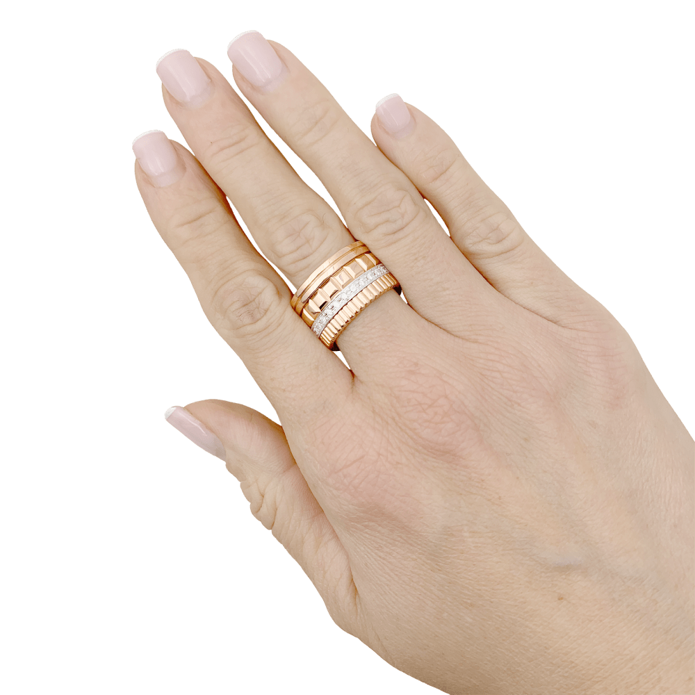 Bague Boucheron, «QUATRE RADIANT ÉDITION», deux ors et diamants.