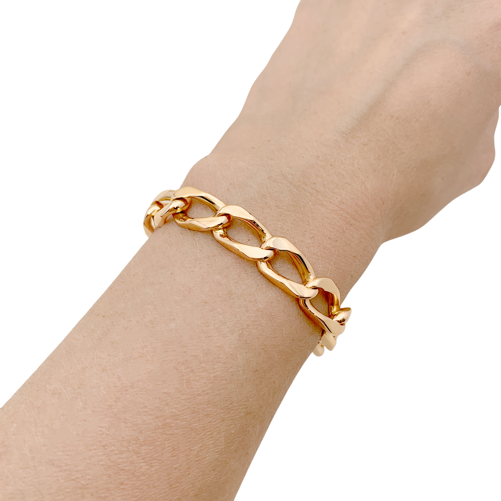 Bracelet gourmette or rose.