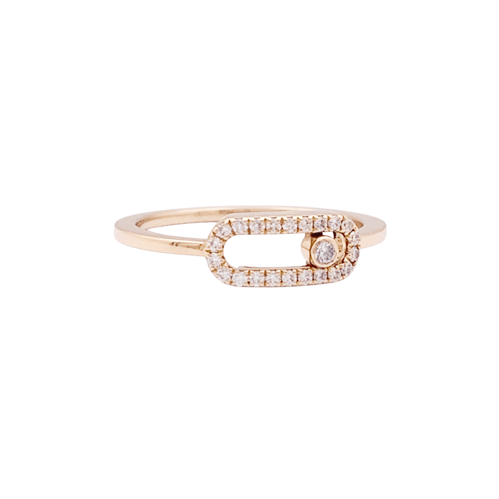 Bague Messika, "Move Uno Pavé", or rose et diamants.