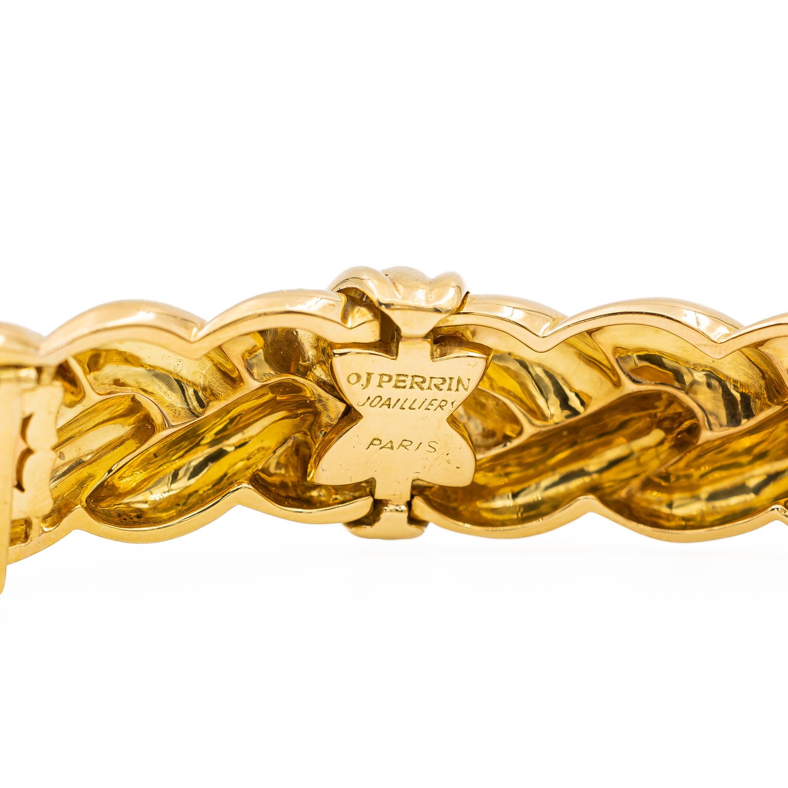 OJ Perrin Braided Choker Necklace Yellow Gold Diamond