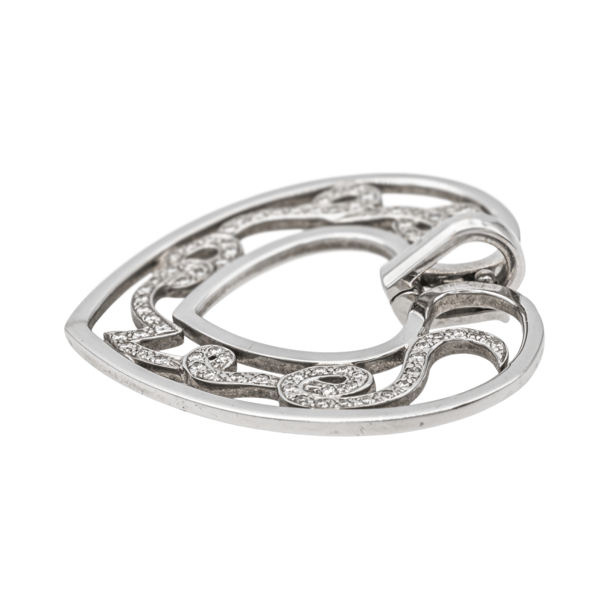 Repossi Pendentif Coeur Love Or blanc Diamant - Maison Eloe