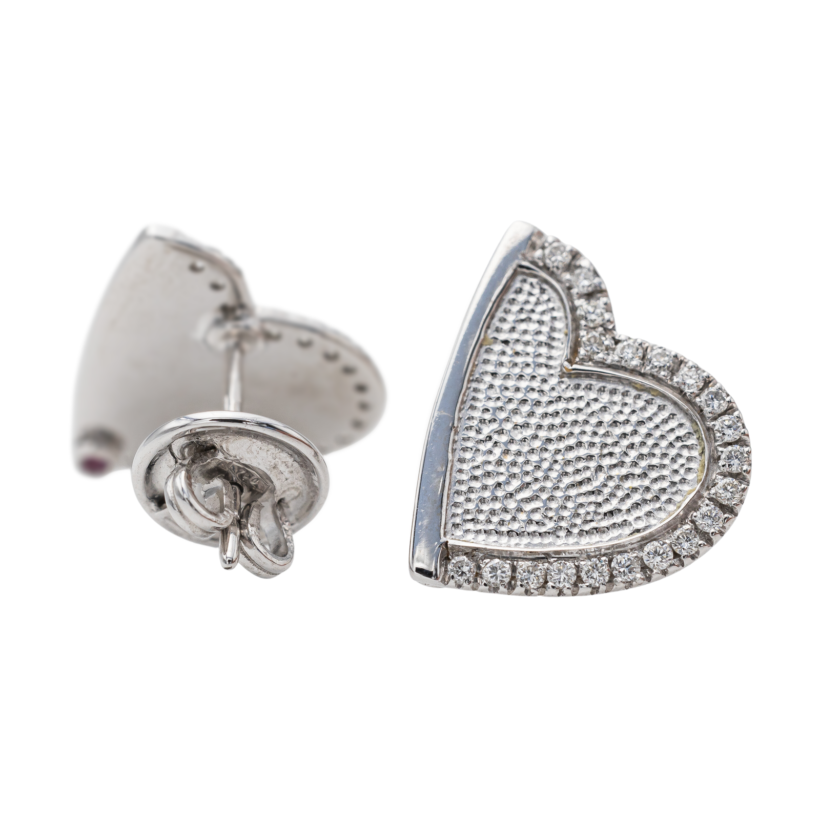 Roberto Coin White Gold Diamond Heart Earrings