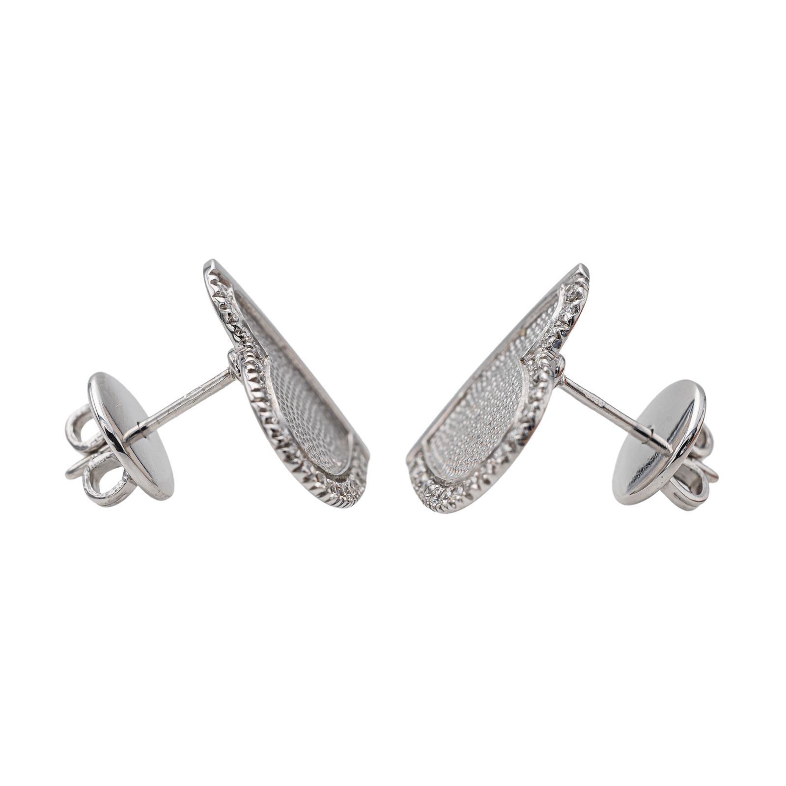 Roberto Coin White Gold Diamond Heart Earrings