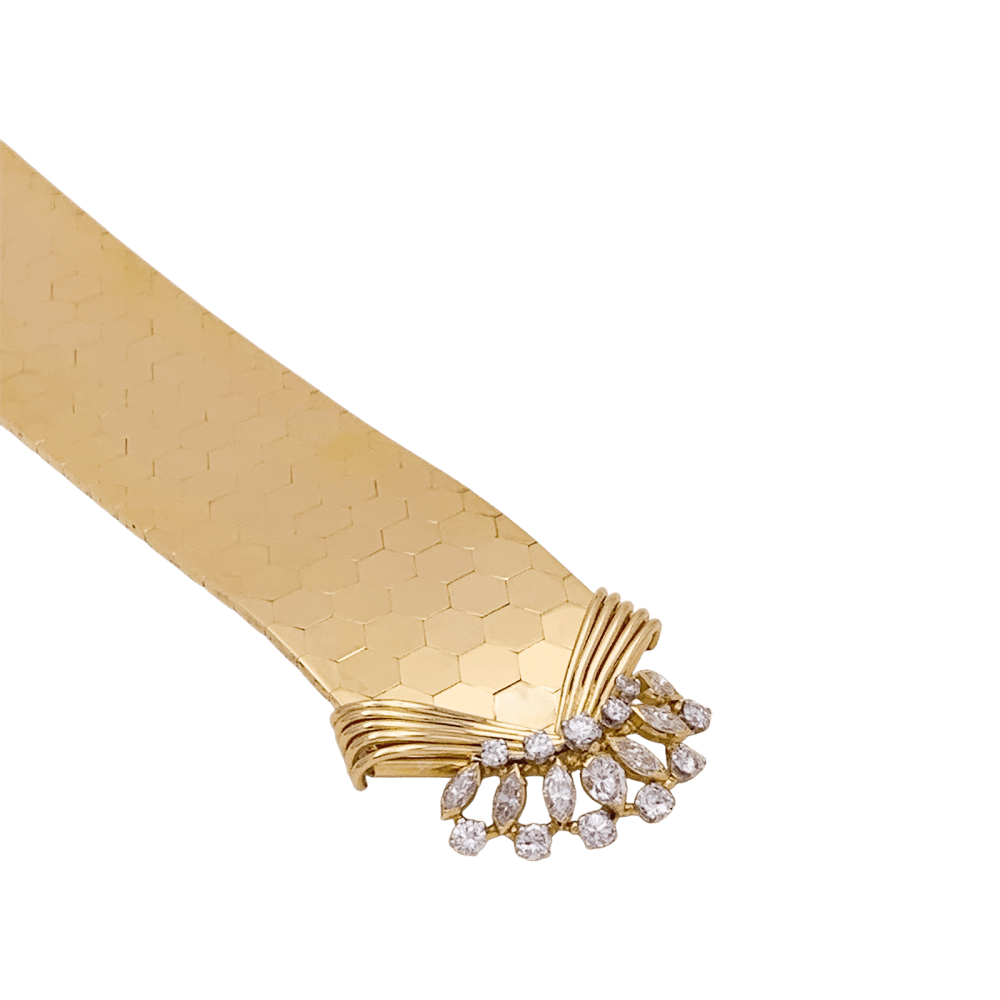 Bracelet vintage or rose, diamants. - Maison Eloe