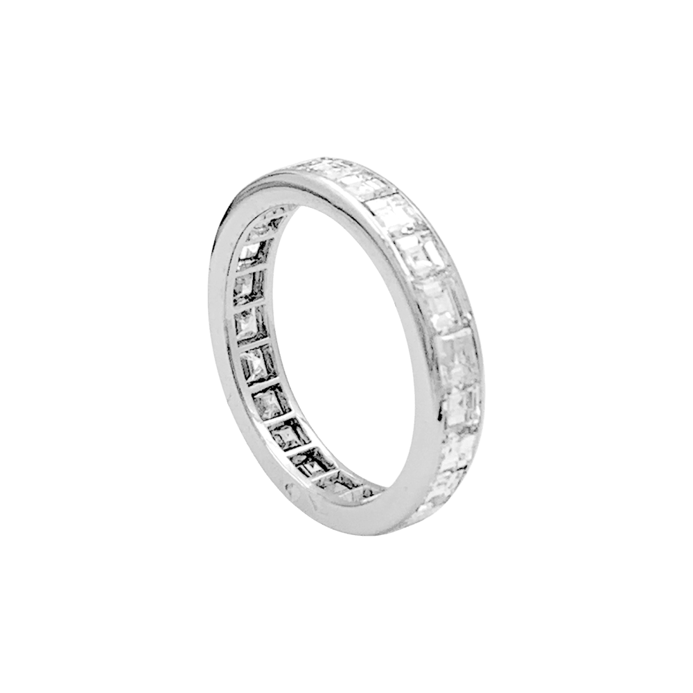 Alliance en platine et diamants. - Maison Eloe