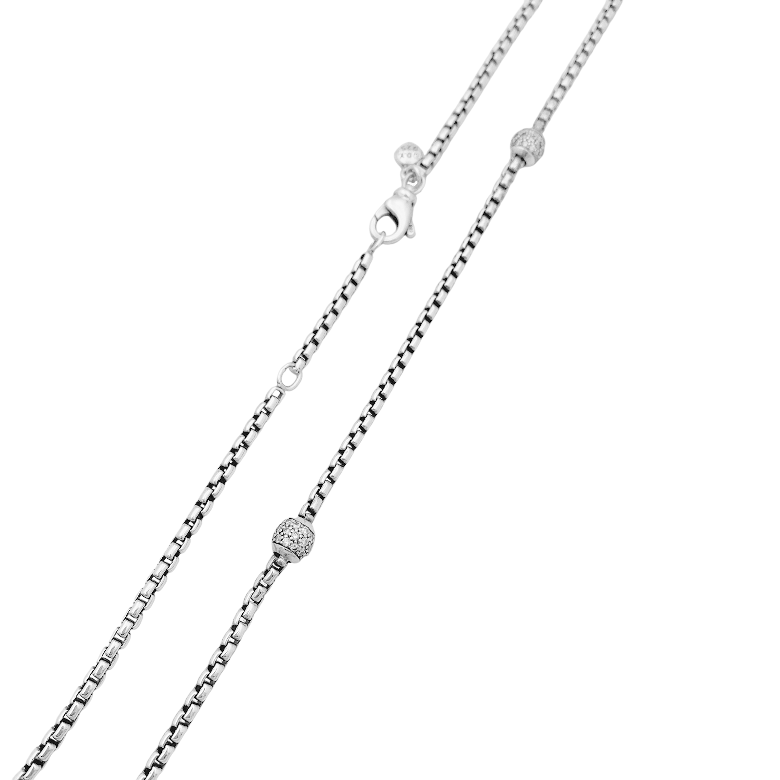 Collier David Yurman, argent, diamants.