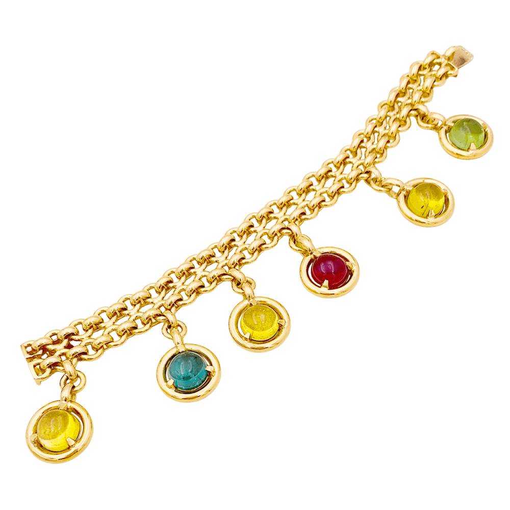 Bracelet or jaune, tourmalines de couleur. - Maison Eloe