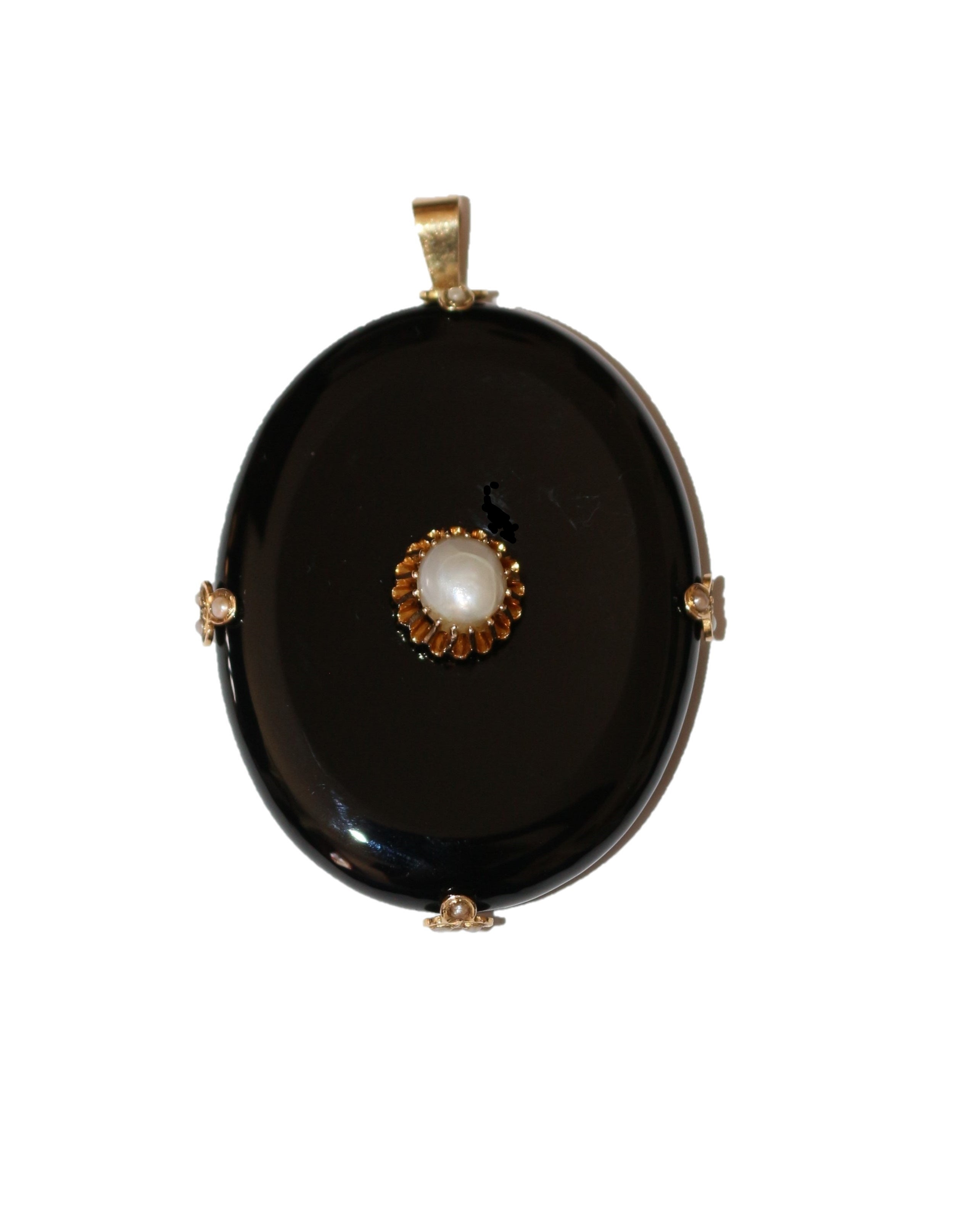 Pendentif onyx et perle Napoléon III