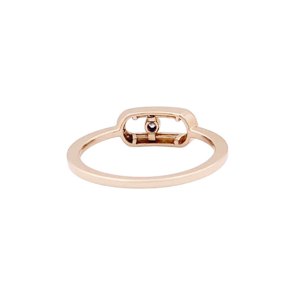 Bague Messika, "Move Uno Pavé", or rose et diamants.