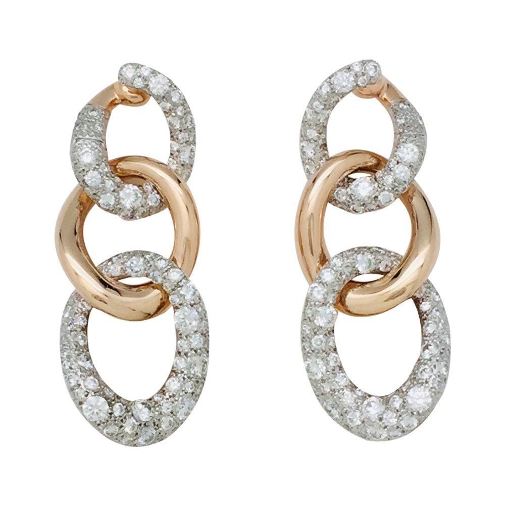 Boucles d'oreilles Pomellato, "Tango", en or rose et diamants. - Maison Eloe