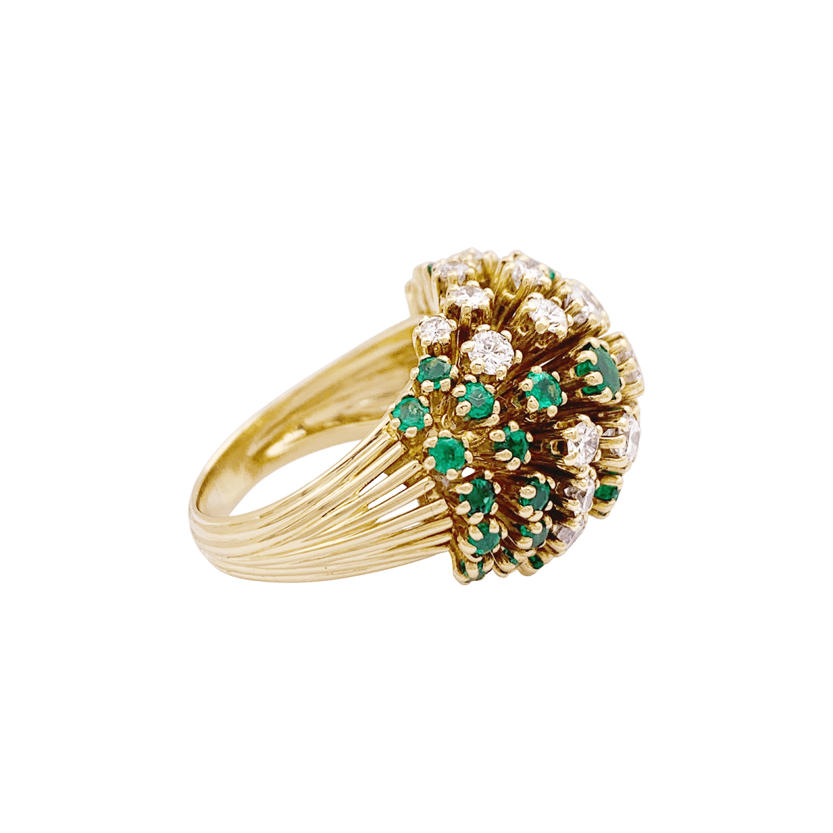 Bague Patek Philippe or jaune, diamants, émeraudes. - Maison Eloe