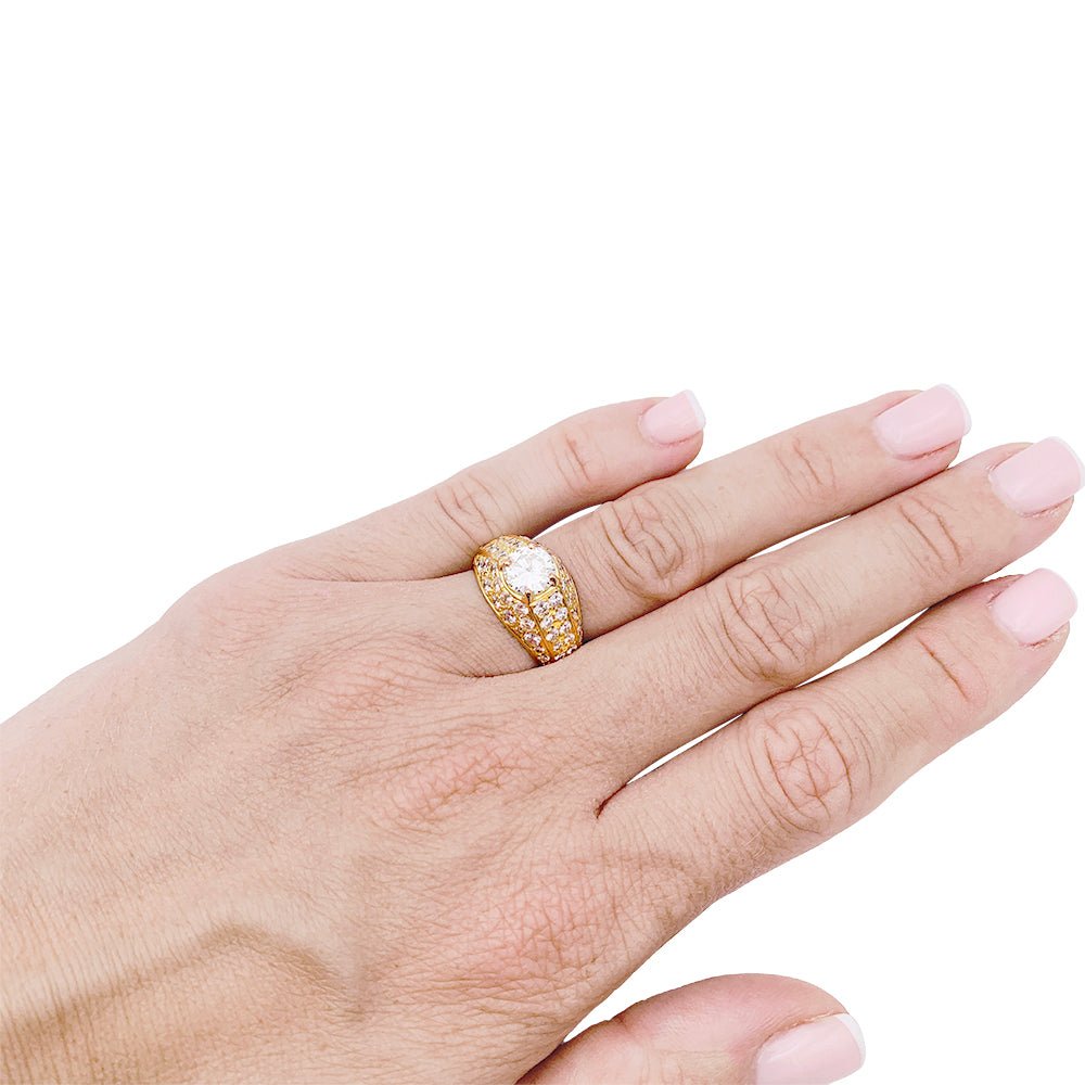 Bague or jaune, diamants. - Maison Eloe