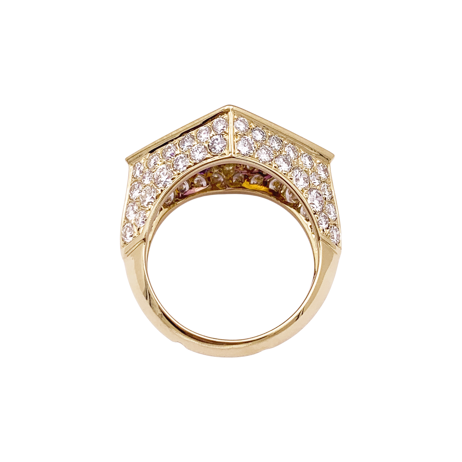 Bague O.J. Perrin, or jaune, citrine, améthyste et diamants.