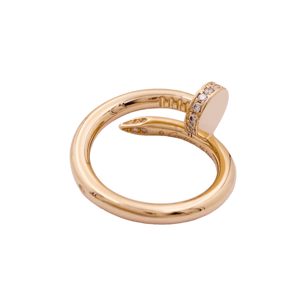 Bague Cartier, "Juste un Clou", or rose, diamants.