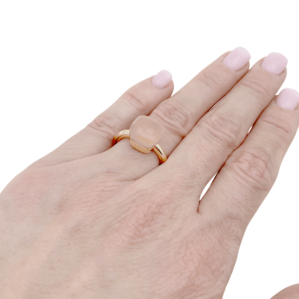 Bague Pomellato, "Nudo Classic", or rose et quartz rose. - Maison Eloe