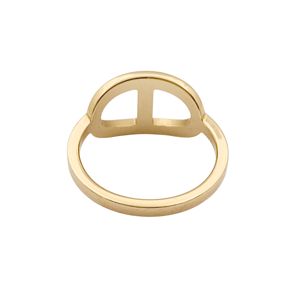 Bague Hermès, "Chaîne d'ancre contour", or rose, diamants.