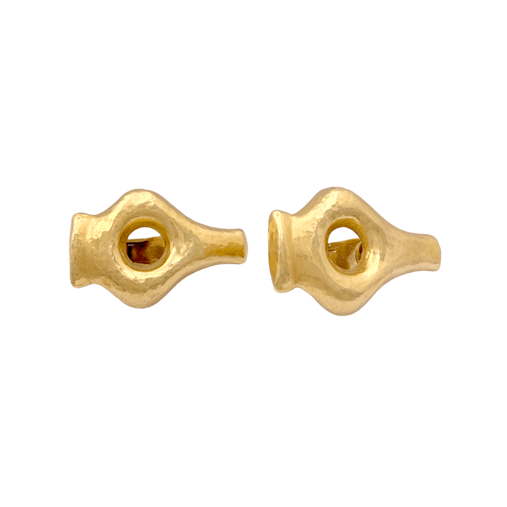 Boucles d'oreilles Lalaounis « Mesopotamia », or jaune martelé.