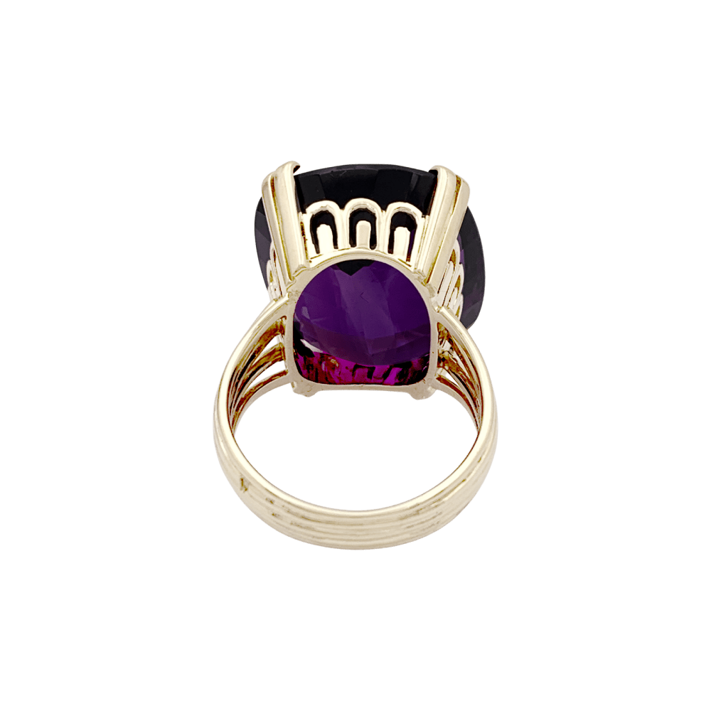 Bague or jaune et améthyste. - Maison Eloe