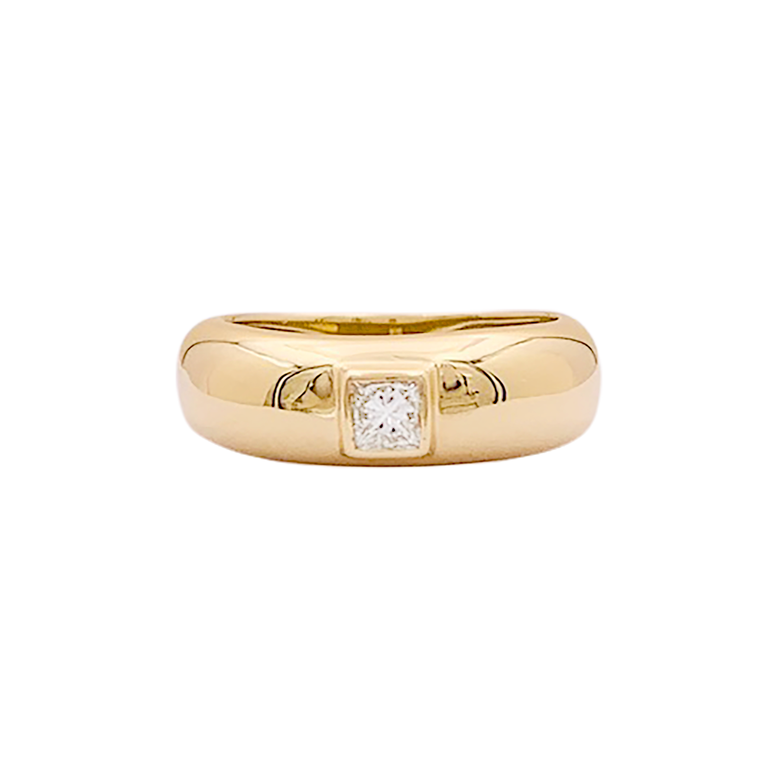 Bague Chaumet, "Anneau", or jaune, diamant princesse.