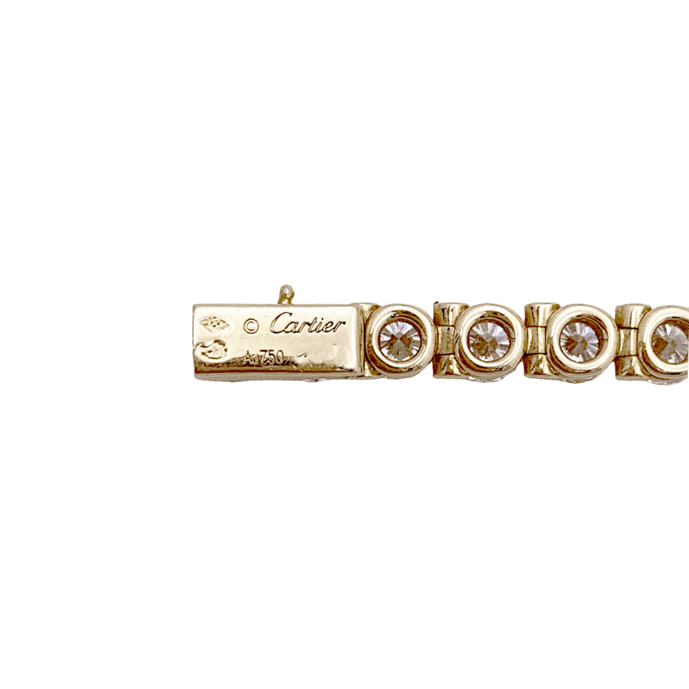 Bracelet ligne Cartier, or jaune et diamants. - Maison Eloe