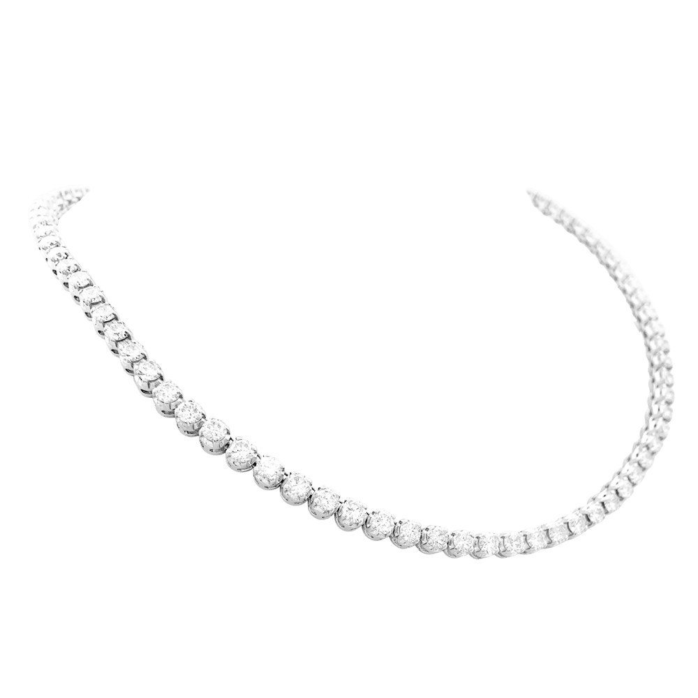 Collier rivière or blanc et diamants.