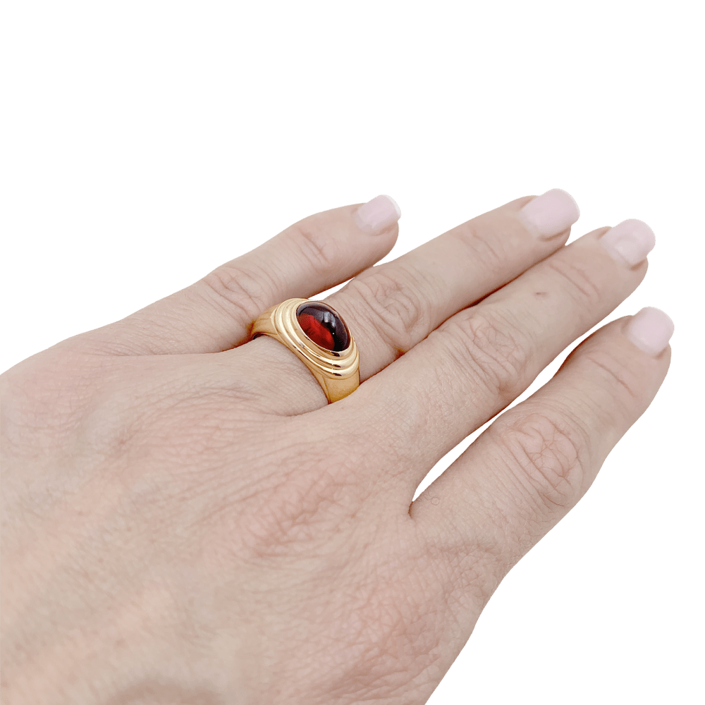 Bague Boucheron, "Jaïpur", or jaune, grenat.
