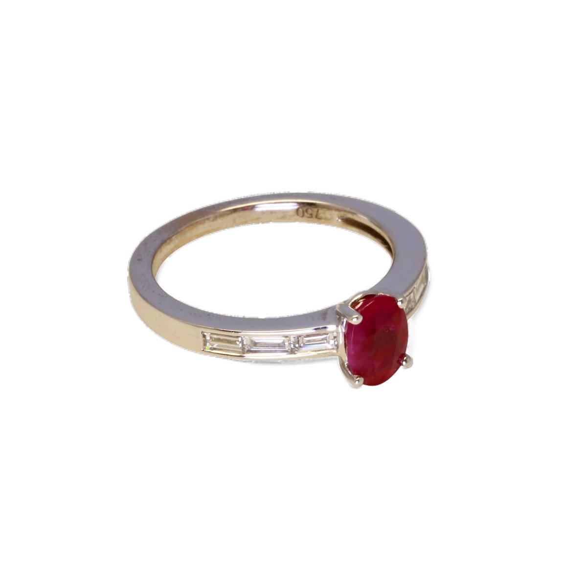 Bague en or blanc rubis et diamants. - Maison Eloe