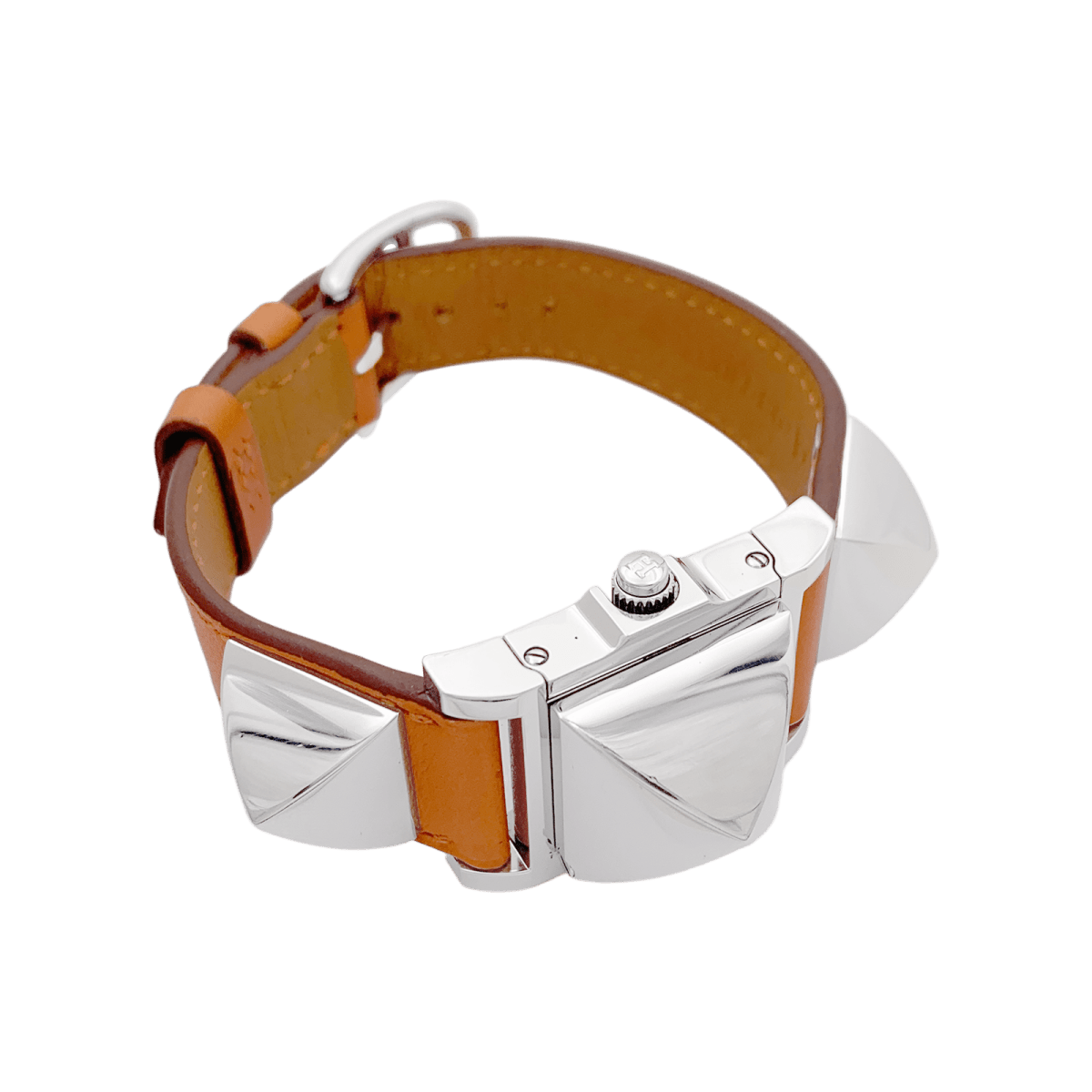 Montre Hermès "Médor" acier, cuir. - Maison Eloe