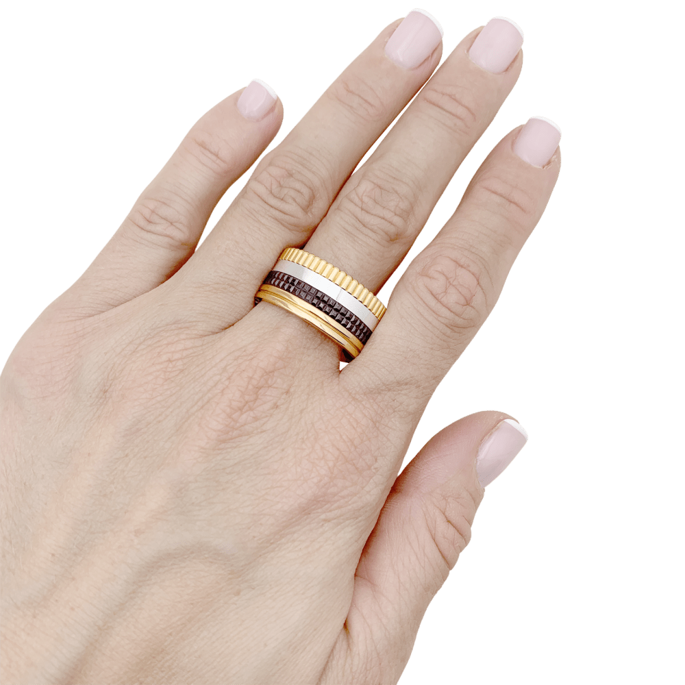 Bague Boucheron, "Quatre Classique Large", trois ors.